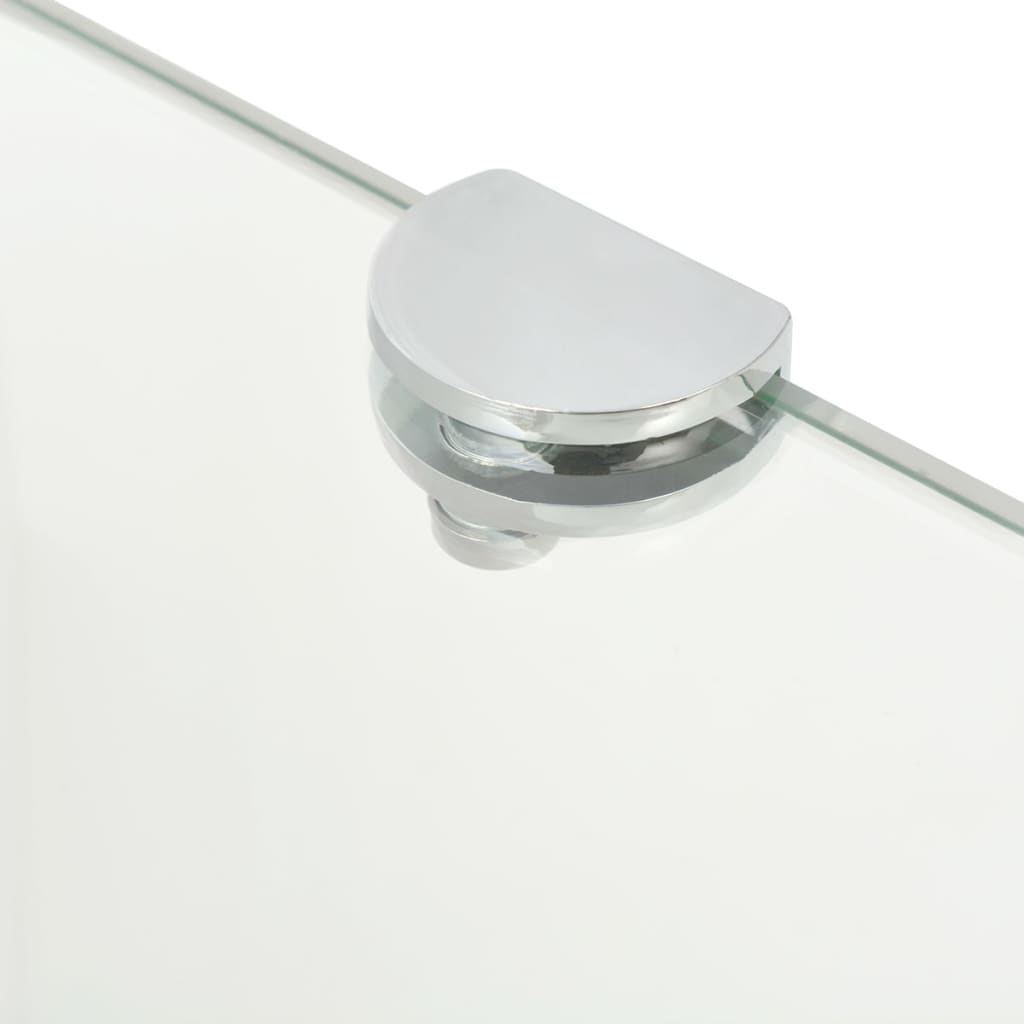 vidaXL Corner Shelf with Chrome Supports Glass Clear 25x25 cm