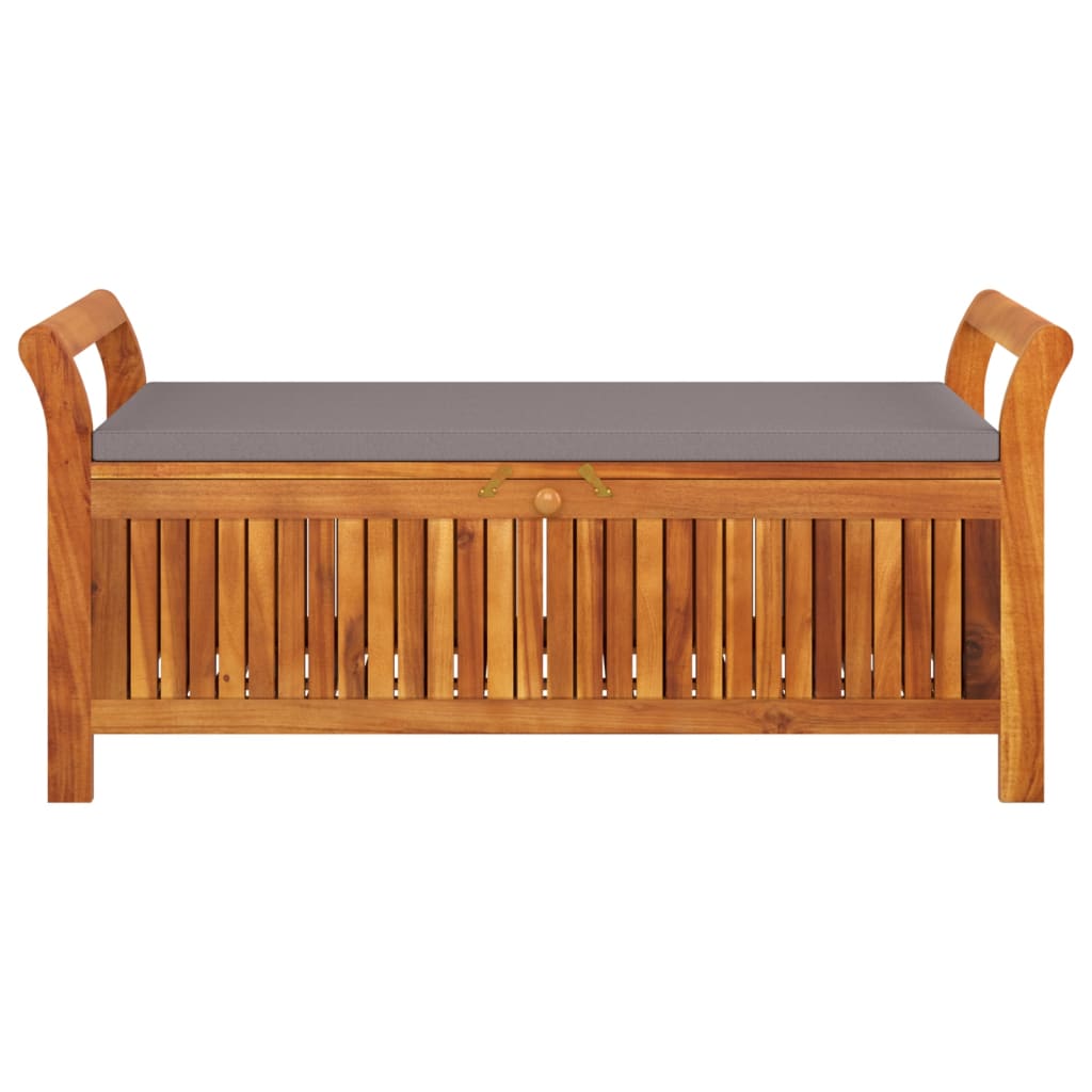 vidaXL Garden Storage Bench with Cushion 126 cm Solid Wood Acacia