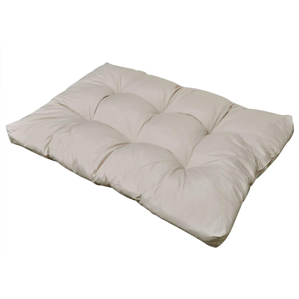 vidaXL Sand White Upholstered Seat Cushion 120 x 80 x 10 cm