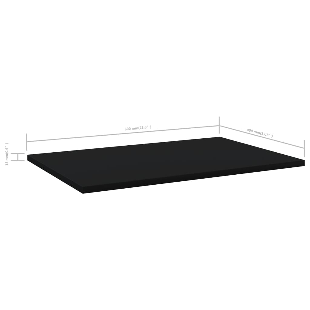 vidaXL Bookshelf Boards 4 pcs Black 60x40x1.5 cm Engineered Wood