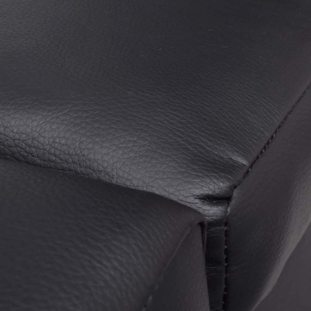 vidaXL Chaise Longue Black Faux Leather
