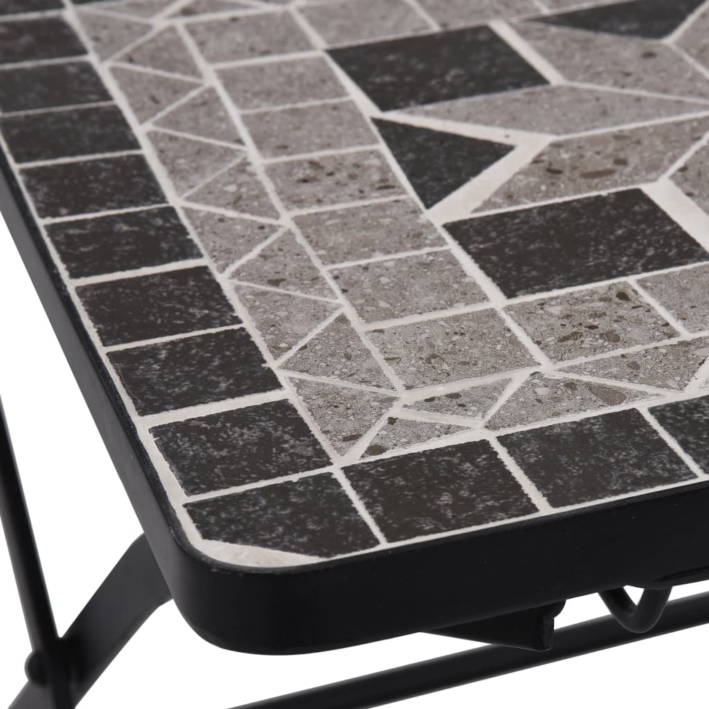 vidaXL Mosaic Bistro Chairs 2 pcs Grey