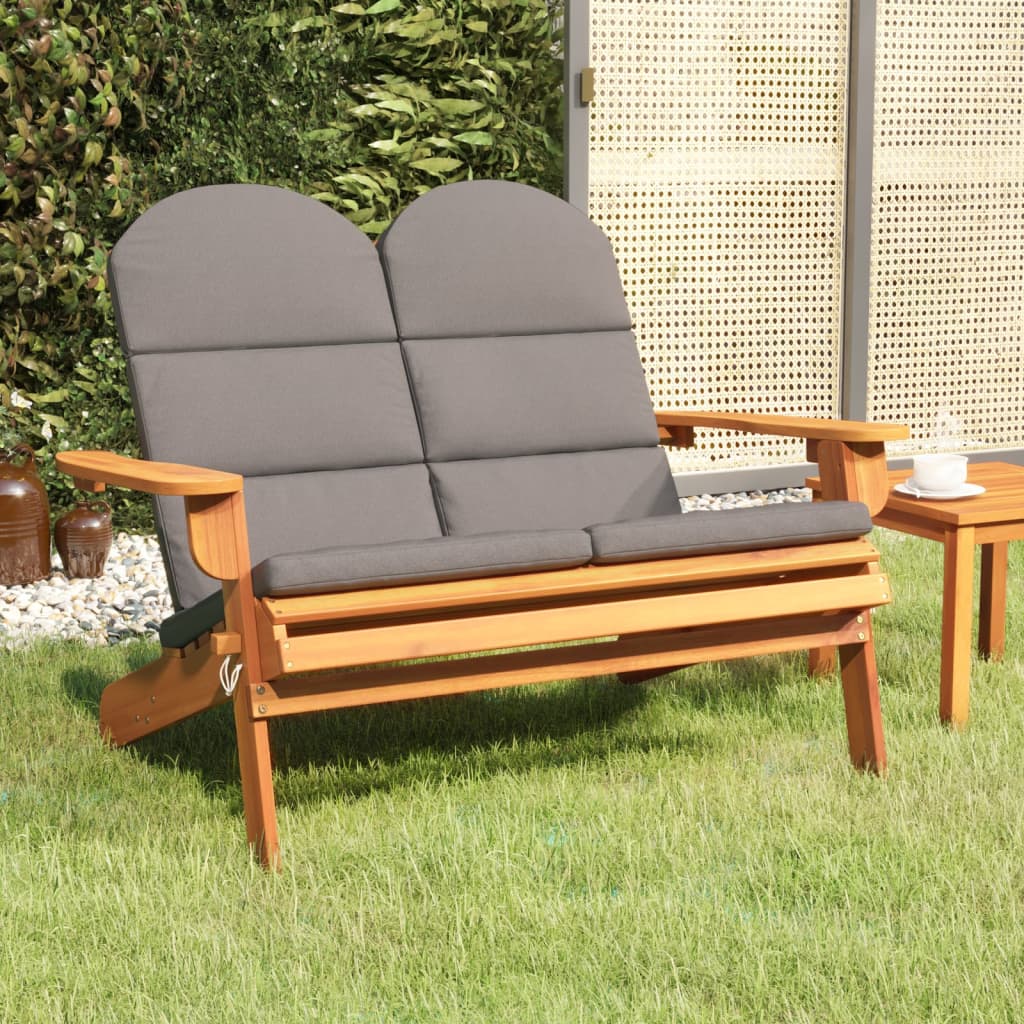 vidaXL Adirondack Garden Bench with Cushions 126 cm Solid Wood Acacia