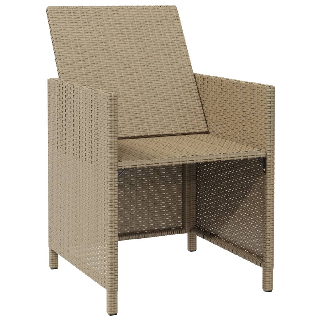 vidaXL Garden Chairs with Cushions 4 pcs Poly Rattan Beige