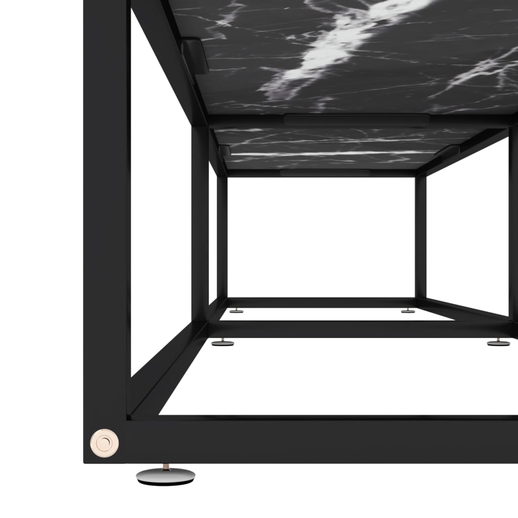 vidaXL TV Cabinet Black Marble 180x40x40.5 cm Tempered Glass