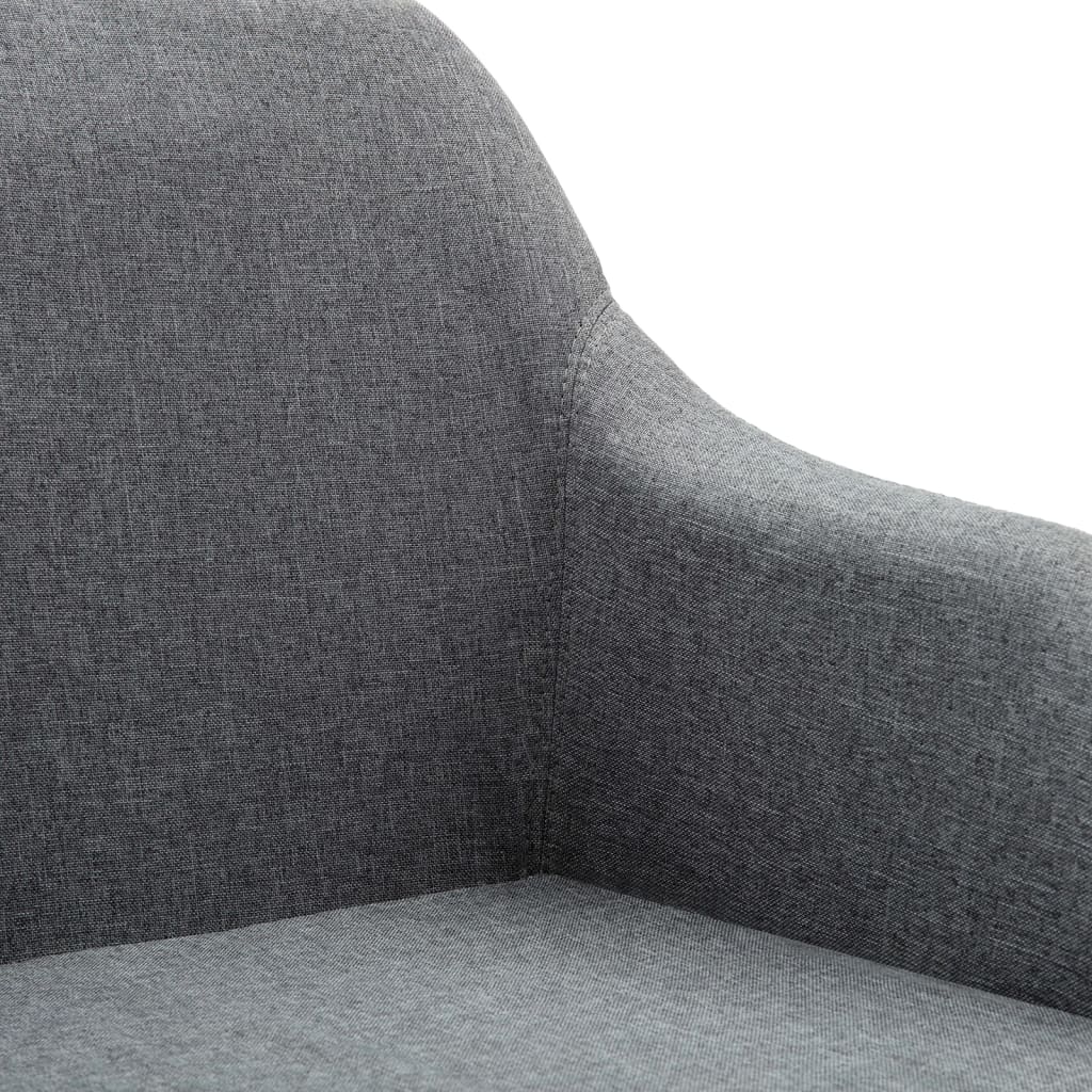 vidaXL 2x Swivel Dining Chairs Light Grey Fabric
