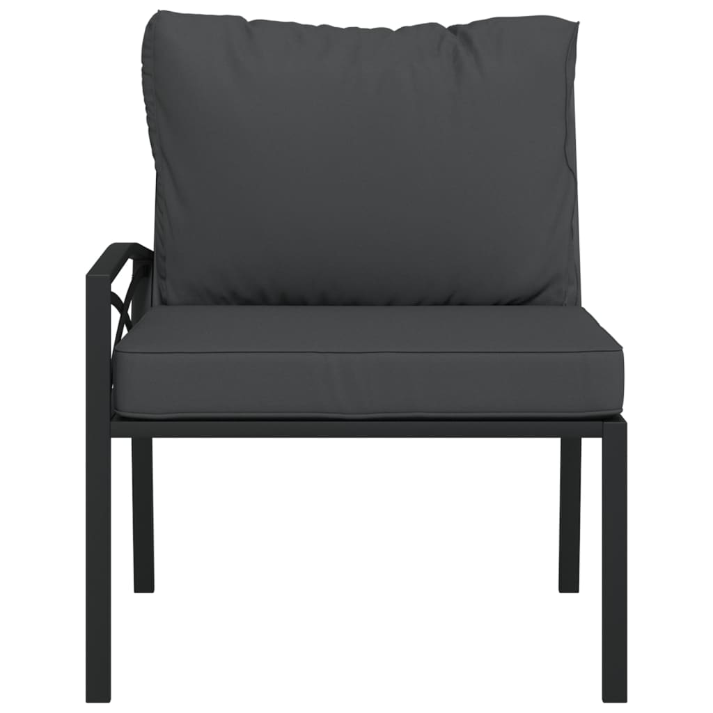 vidaXL Garden Chairs with Grey Cushions 2 pcs 62x75x79 cm Steel