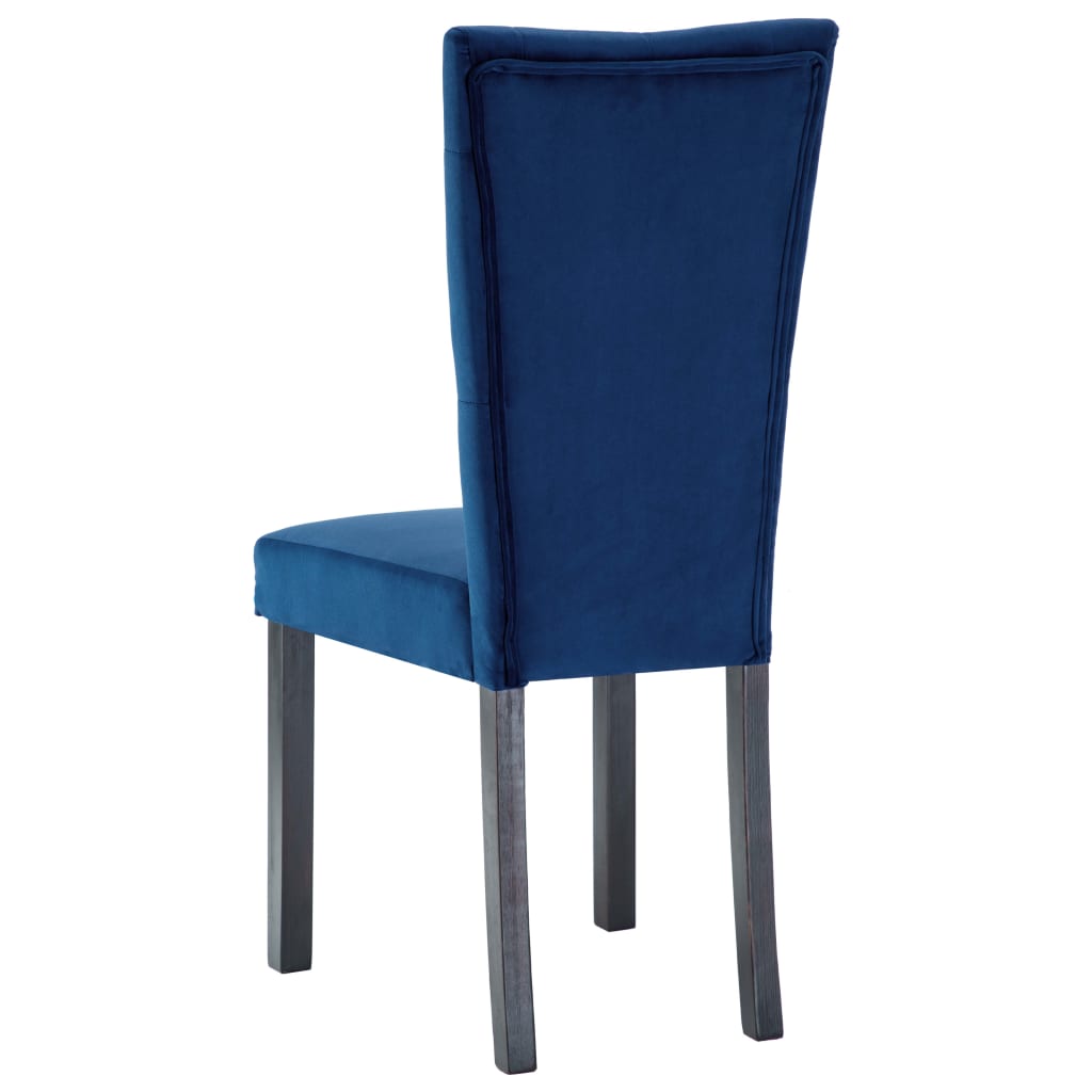 vidaXL Dining Chairs 2 pcs Dark Blue Velvet
