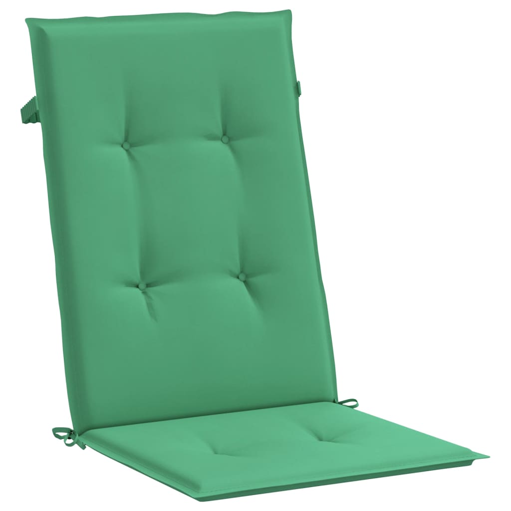 vidaXL Garden Highback Chair Cushions 4 pcs Green 120x50x3 cm Fabric