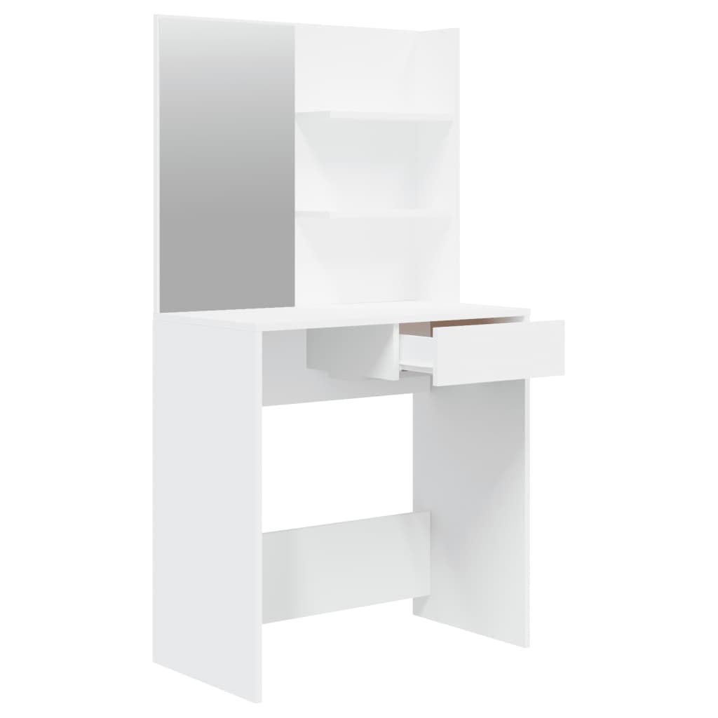 vidaXL Dressing Table with Mirror White 74.5x40x141 cm