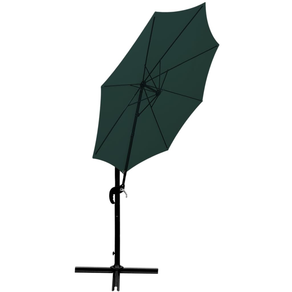 vidaXL Cantilever Umbrella 3 m Round Aluminium Green