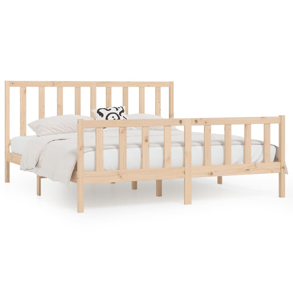 vidaXL Bed Frame Solid Wood 180x200 cm Super King Size
