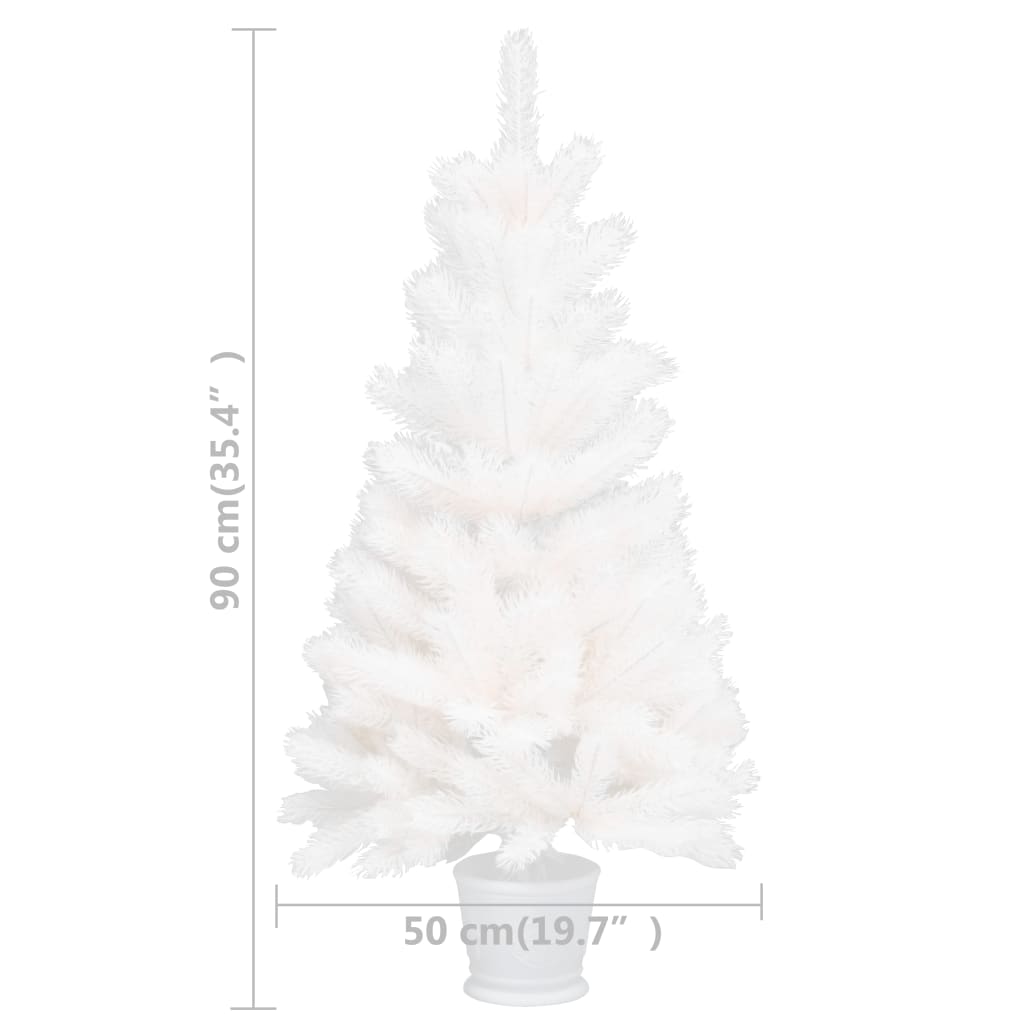 vidaXL Artificial Pre-lit Christmas Tree with Ball Set White 90 cm