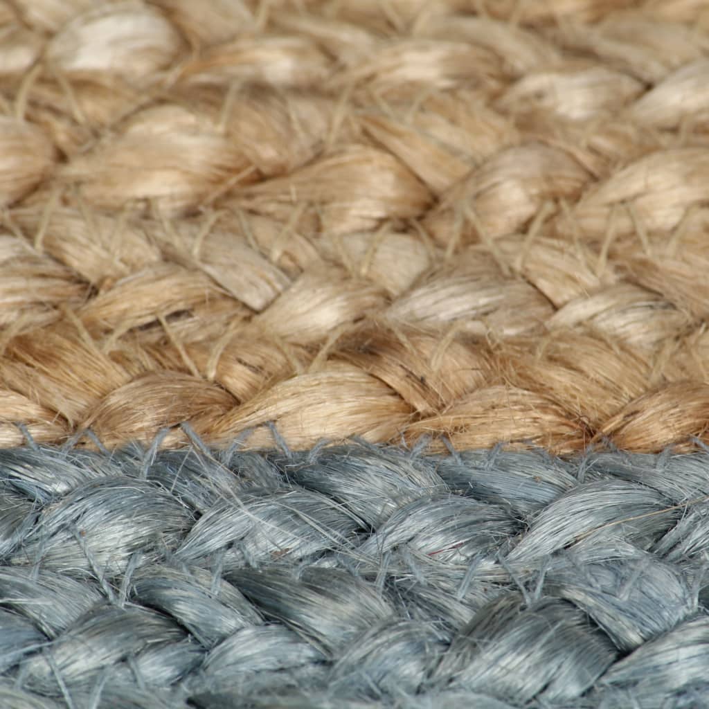 VidaXL Handmade Round Jute Area Rug With Dark Grey Border- Skillfully - View #12