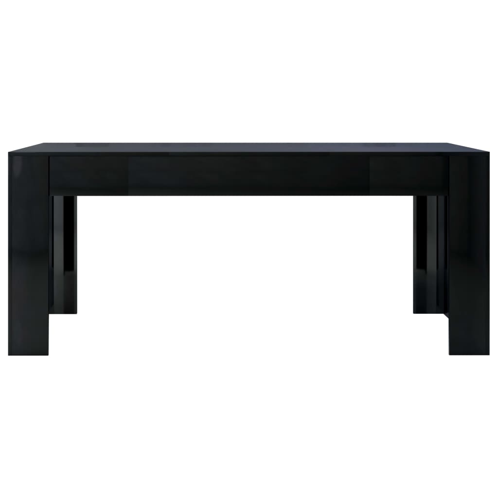 vidaXL Dining Table High Gloss Black 70.9"x35.4"x29.9" Engineered Wood