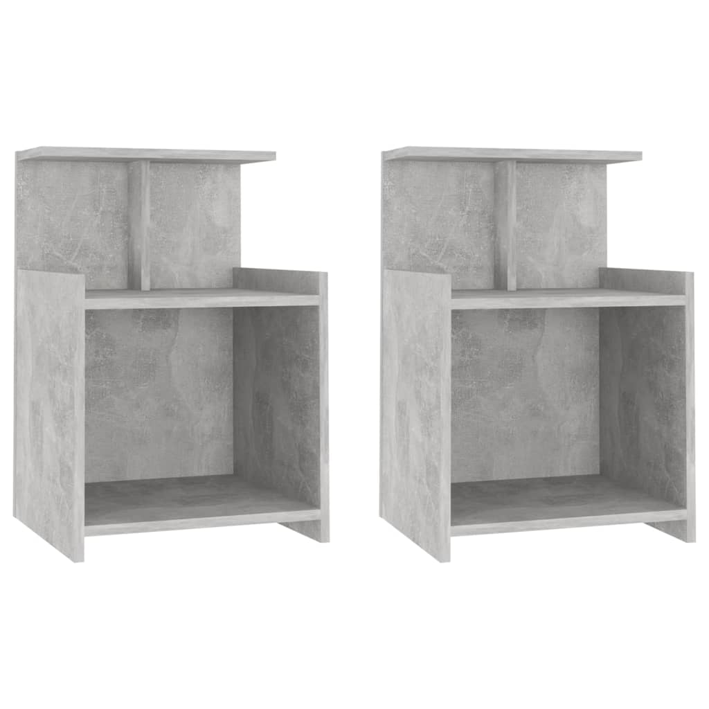 vidaXL Bed Cabinets 2 pcs Concrete Grey 40x35x60 cm Engineered Wood