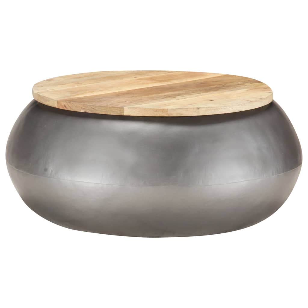 vidaXL Coffee Table Grey 68x68x30 cm Solid Mango Wood