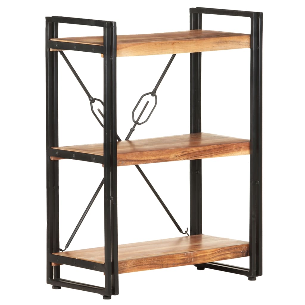 vidaXL 3-Tier Bookcase 60x30x80 cm Solid Acacia Wood