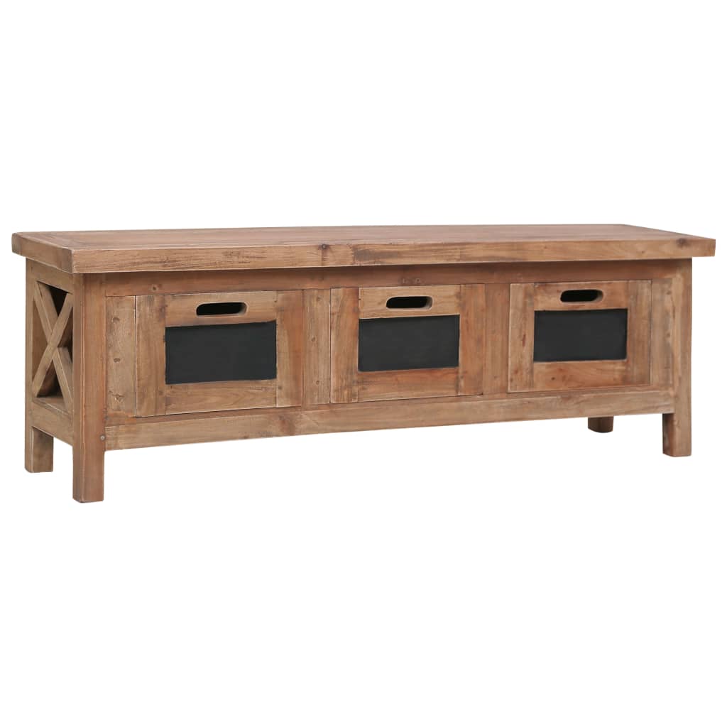 vidaXL TV Cabinet with 3 Drawers 120x30x40 cm Solid Mahogany Wood