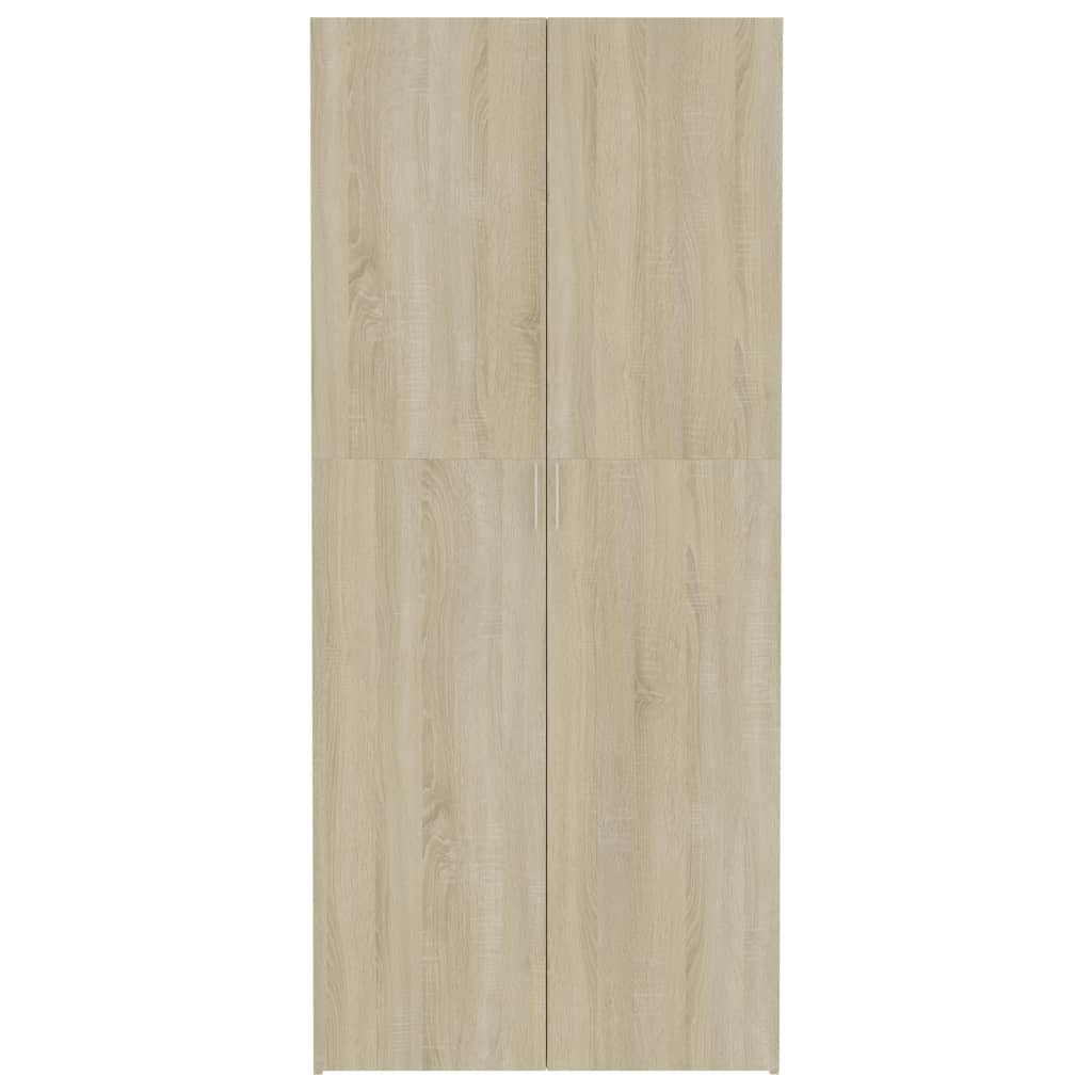 vidaXL Storage Cabinet Sonoma Oak 80x35.5x180 cm Engineered Wood