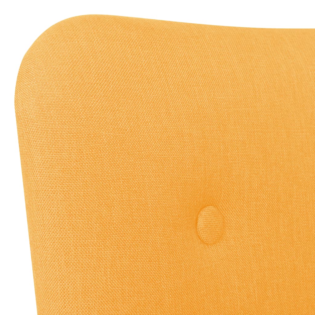 vidaXL Armchair with Footstool Yellow Fabric