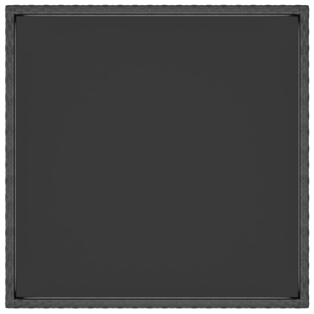 vidaXL Garden Table Black 90x90x75 cm Poly Rattan