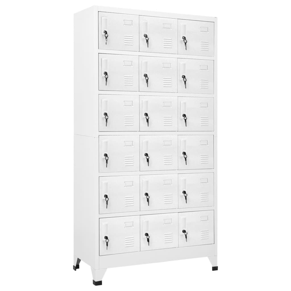 vidaXL Locker Cabinet with 18 Compartments Metal 90x40x180 cm