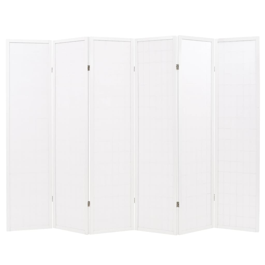 vidaXL Folding 6-Panel Room Divider Japanese Style 240x170 cm White