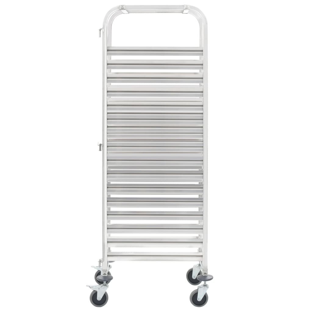 vidaXL Kitchen Trolley for 16 Trays 38x55x163 cm Stainless Steel