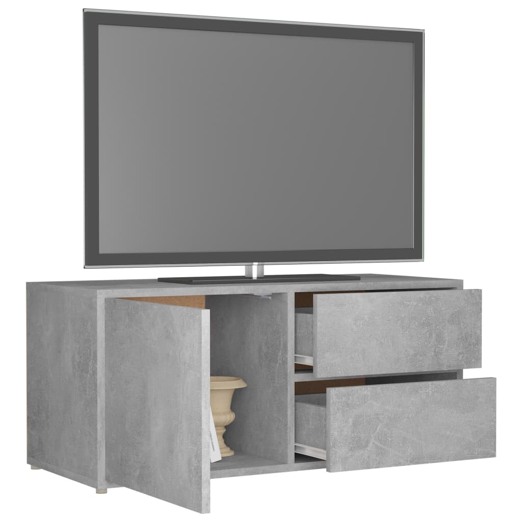 vidaXL TV Cabinet Concrete Grey 80x34x36 cm Engineered Wood