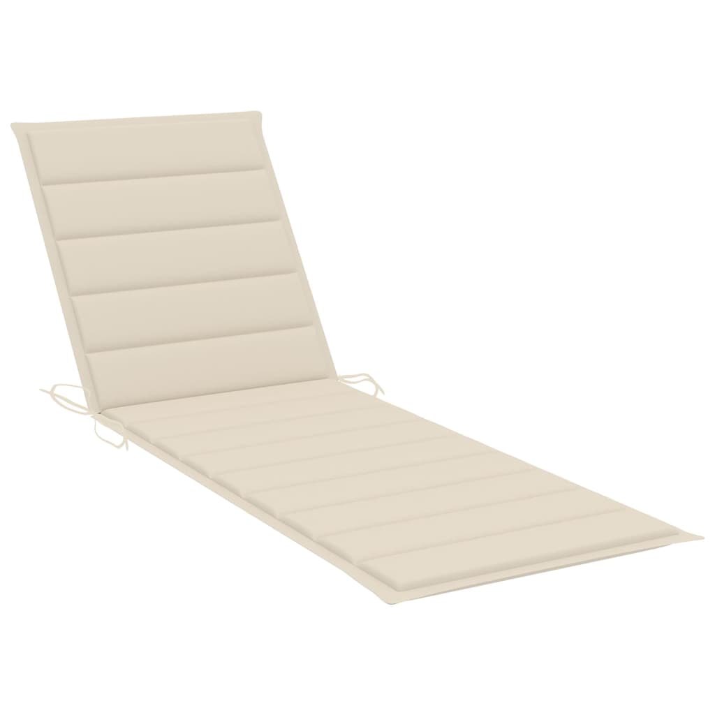 vidaXL Sun Lounger with Cushion Solid Acacia Wood and Galvanised Steel