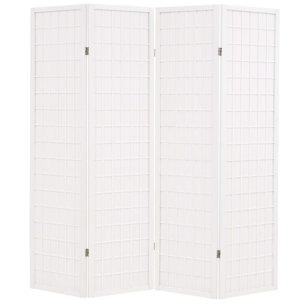 vidaXL Folding 4-Panel Room Divider Japanese Style 160x170 cm White