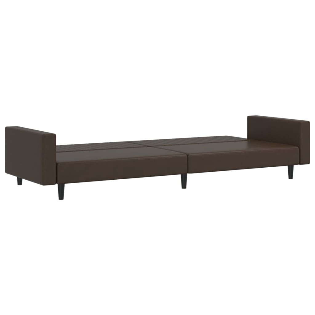 vidaXL 2-Seater Sofa Bed Brown Faux Leather