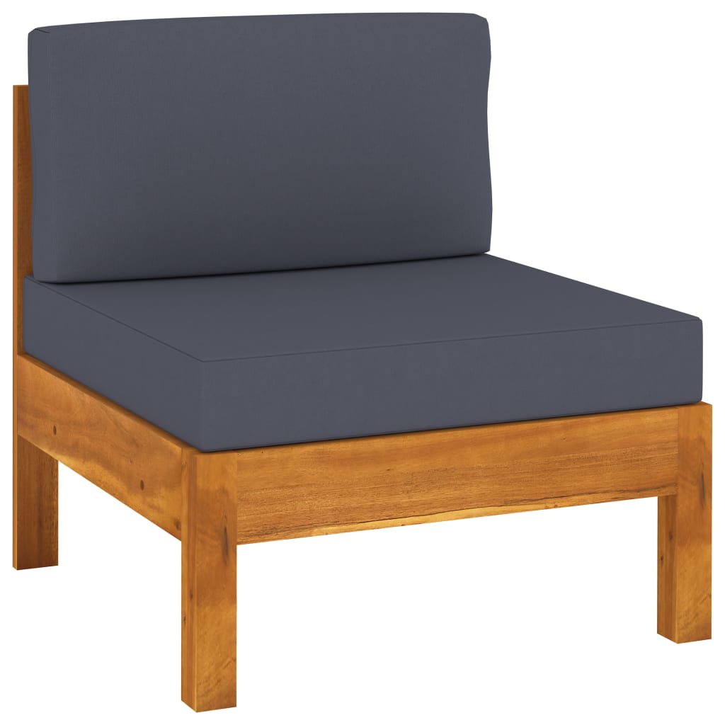 vidaXL 10 Piece Garden Lounge Set with Dark Grey Cushions Acacia Wood