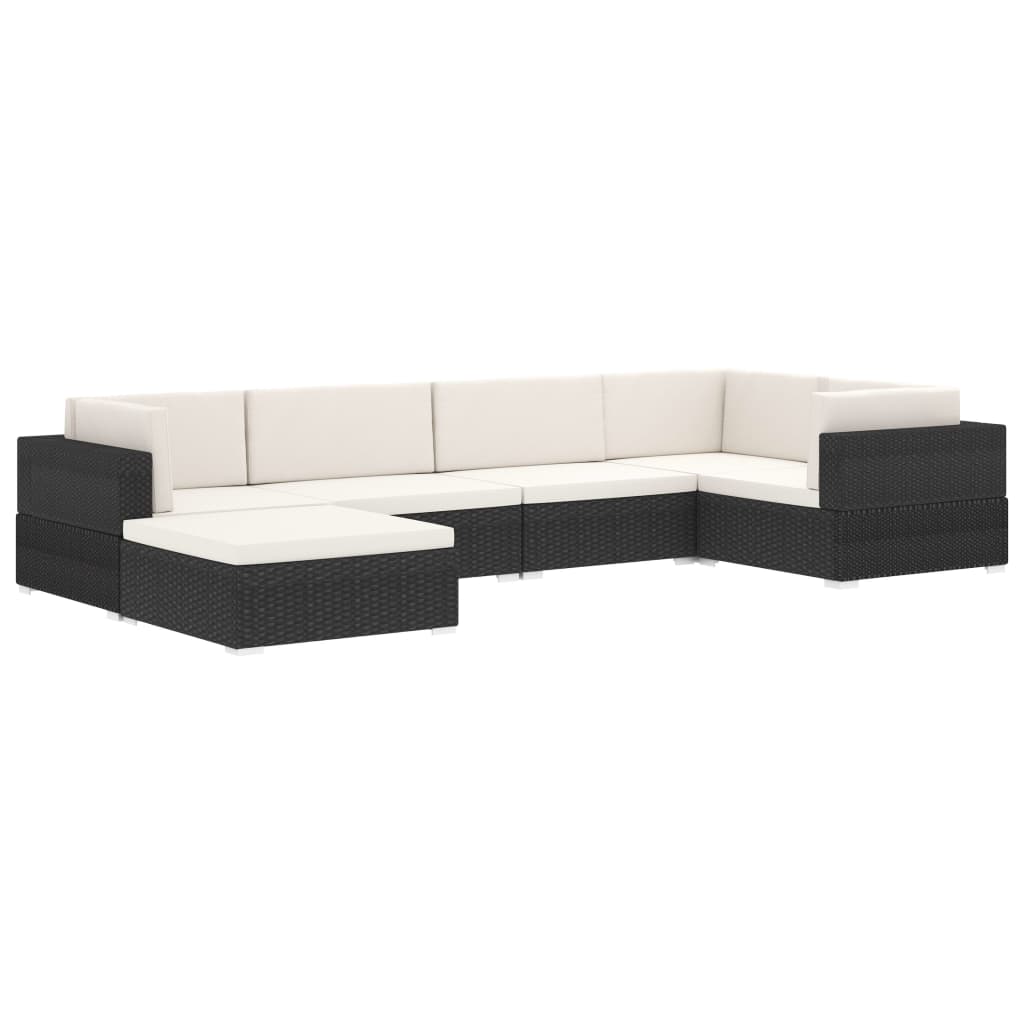 vidaXL Sectional Footrest 1 pc with Cushion Poly Rattan Grey