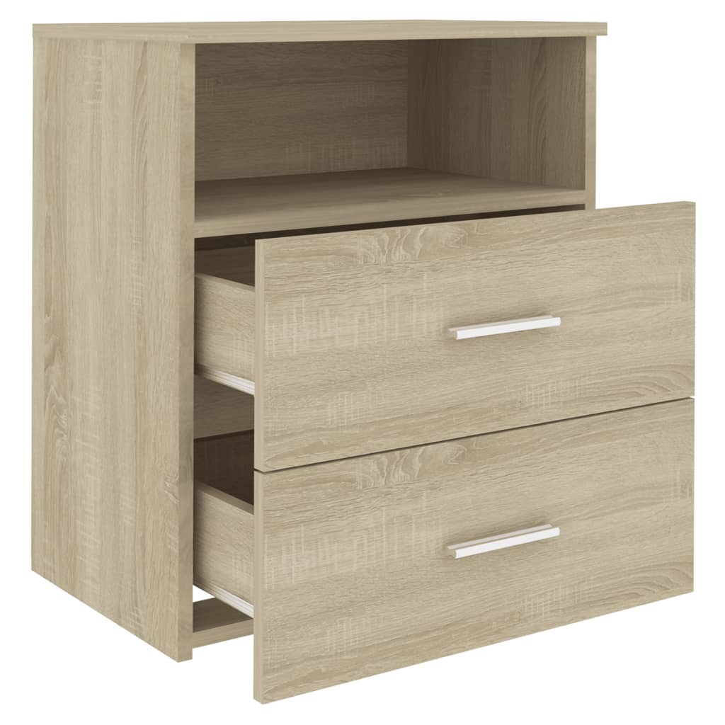 vidaXL Bed Cabinets 2 pcs Sonoma Oak 50x32x60 cm