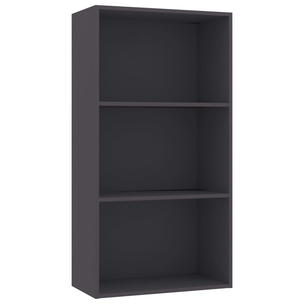 vidaXL 3-Tier Book Cabinet Grey 60x30x114 cm Engineered Wood