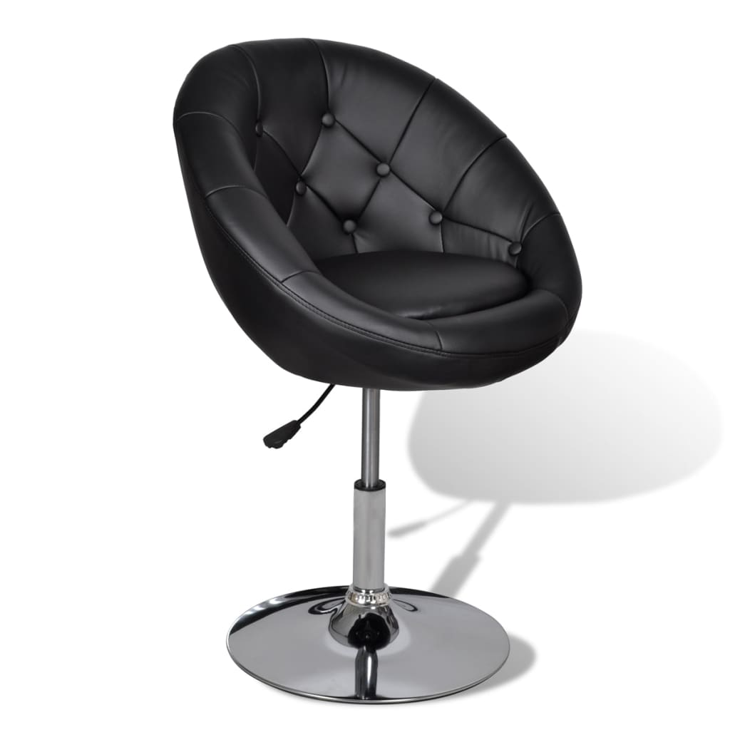 vidaXL Bar Chair Black Faux Leather