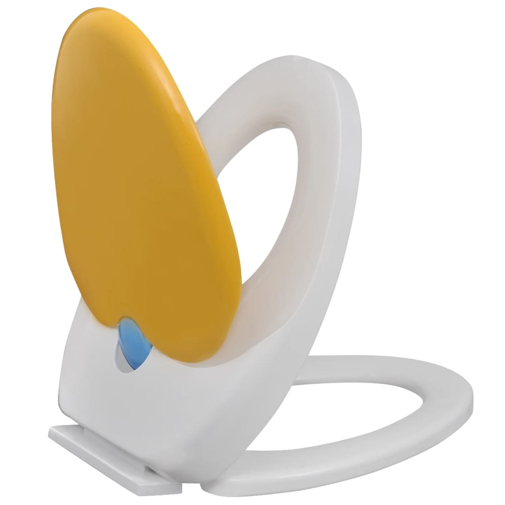 White & Yellow Soft-close Toilet Seat Adults/Children