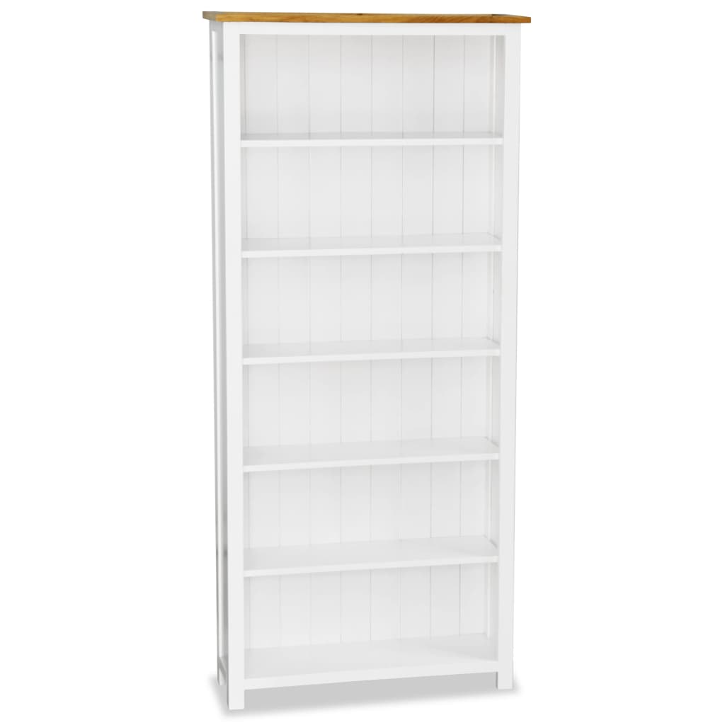 vidaXL 6-Tier Bookcase 80x23x180 cm Solid Oak Wood