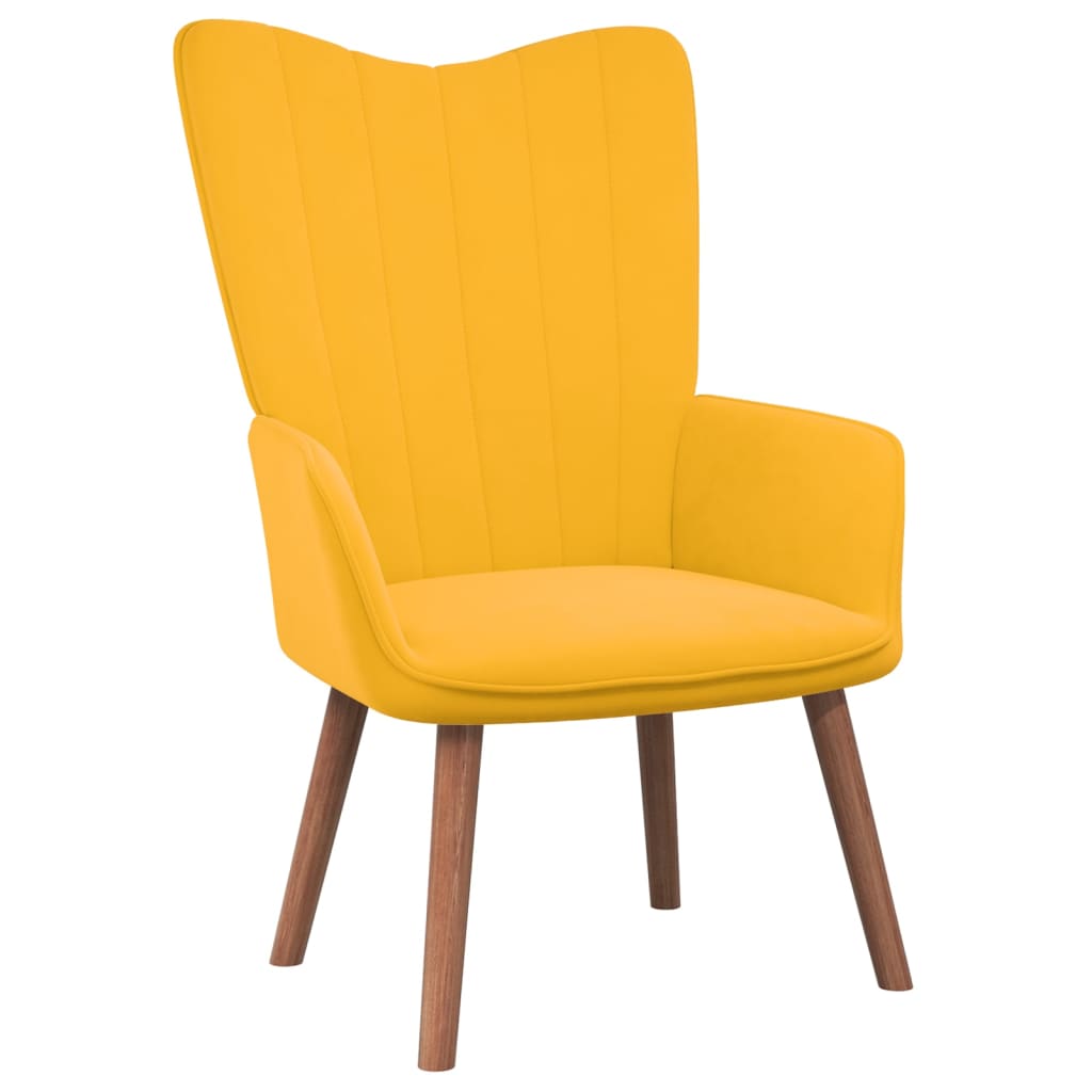 vidaXL Relaxing Chair Mustard Yellow Velvet