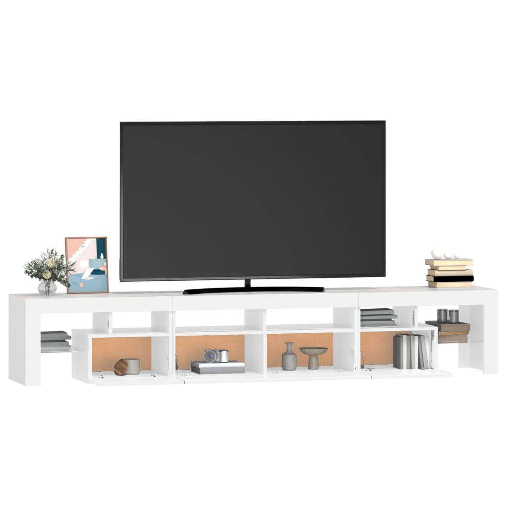 vidaXL TV Cabinet with LED Lights White 230x36.5x40 cm