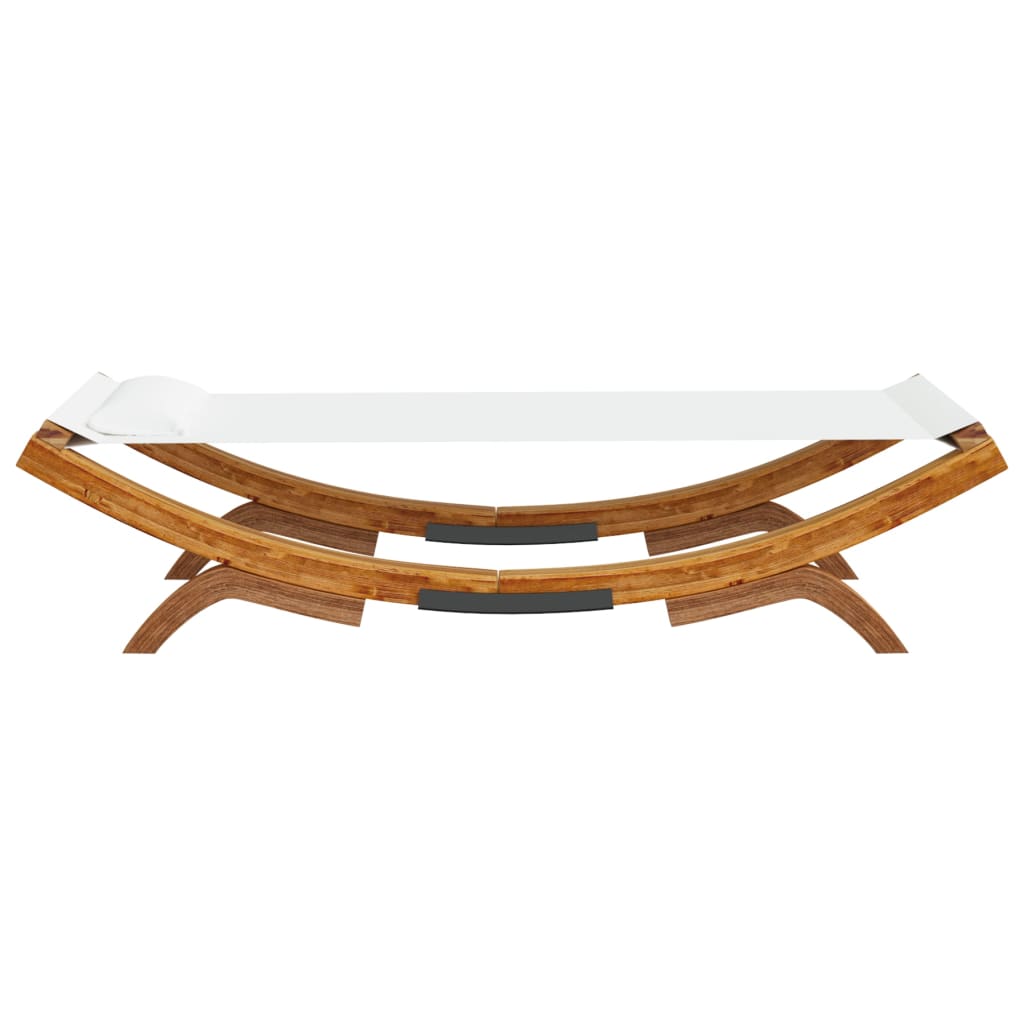vidaXL Outdoor Lounge Bed 100x188.5x44 cm Solid Bent Wood Cream