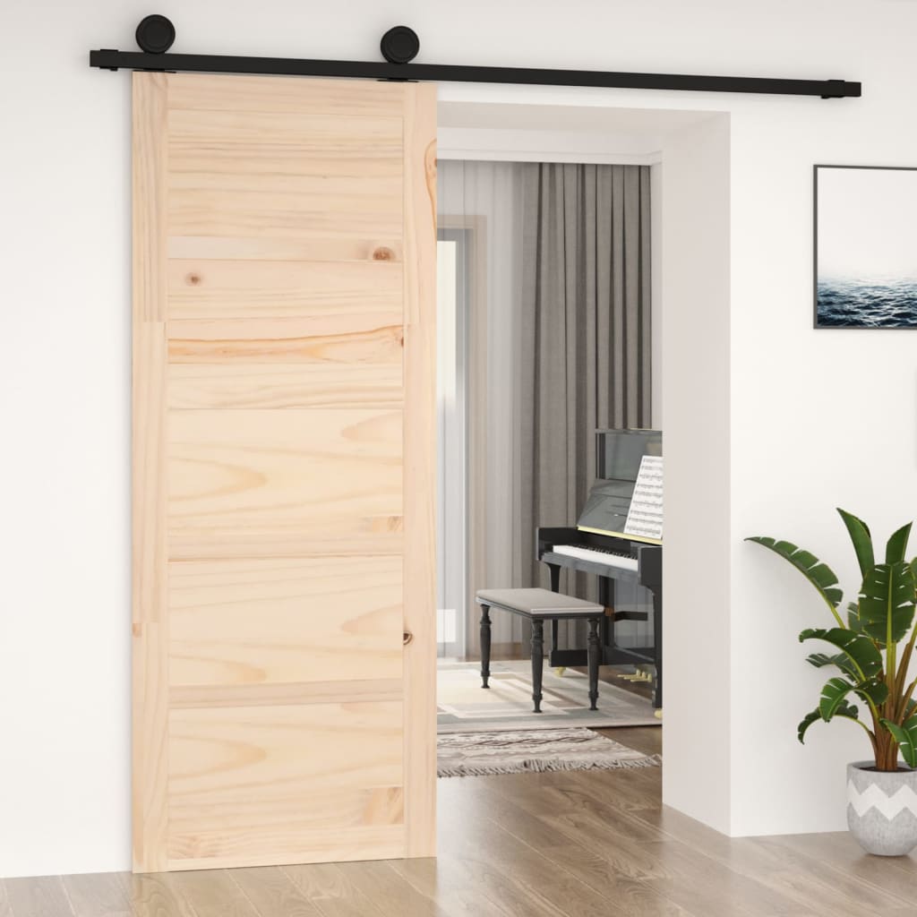 vidaXL Barn Door 80x1.8x204.5 cm Solid Wood Pine