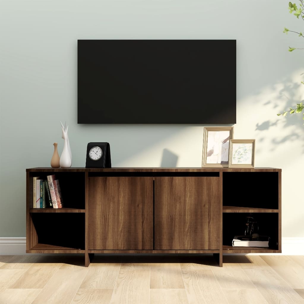 vidaXL TV Cabinet Brown Oak 130x35x50 cm Engineered Wood