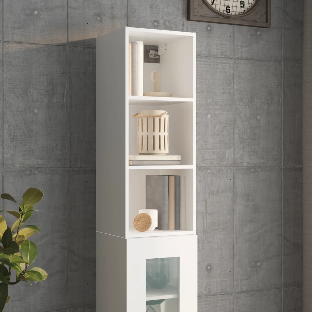 vidaXL Wall Cabinet White 34.5x32.5x90 cm Engineered Wood