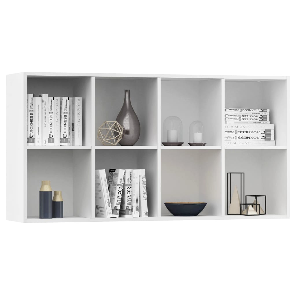 vidaXL Book Cabinet/Sideboard White 66x30x130 cm Engineered Wood
