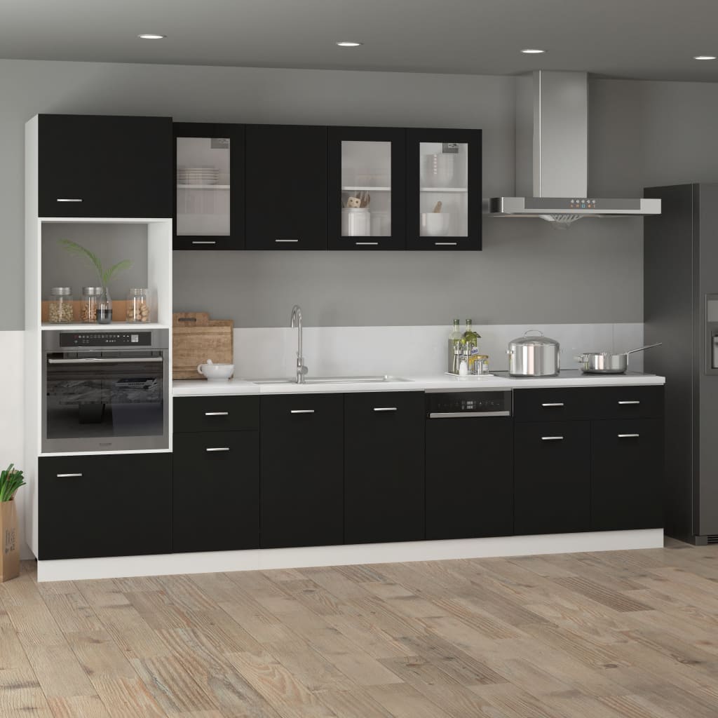 vidaXL Dishwasher Panel Black 45x3x67 cm Engineered Wood