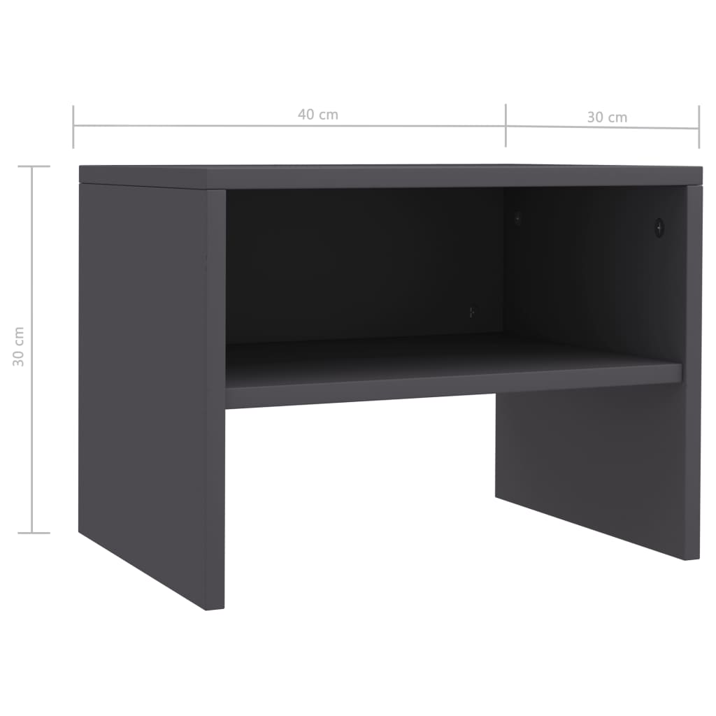 vidaXL Bedside Cabinets 2 pcs Grey 40x30x30 cm Engineered Wood