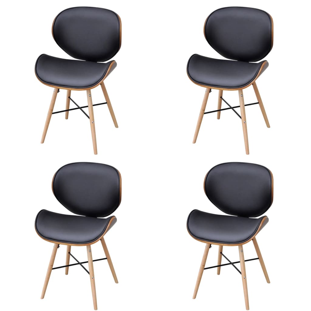 vidaXL Dining Chairs 4 pcs Bentwood and Faux Leather
